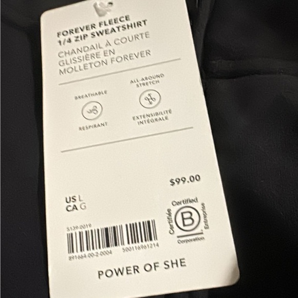 Athleta Forever Fleece 1/4 Zip Sweatshirt // Black - Picture 8 of 13